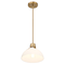 Hello Honey® Delano Gold & White Industrial Metal & Etched Glass Ceiling Light